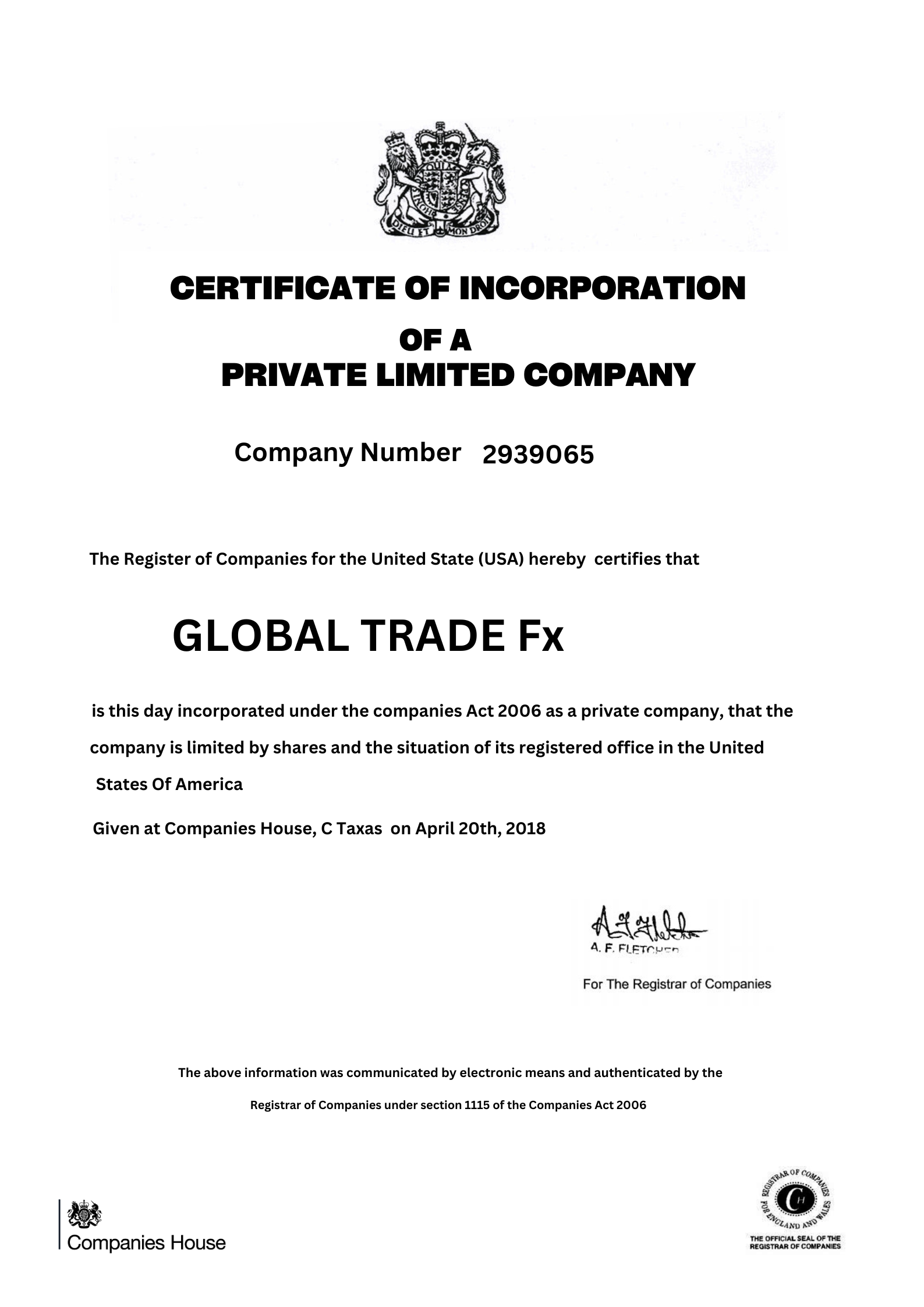 Certificate 1